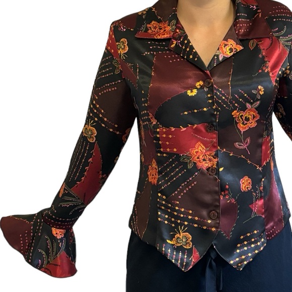 Vintage patchwork satin shirt - Picture 1 of 3